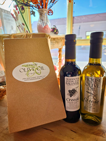 **SPECIAL GIFT DUO - Traditional 18 Year Balsamic 375mL & House Blend Extra Virgin Olive Oil 375mL WITH GIFT BOX