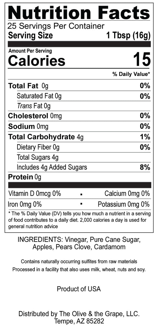 Pear & Apple Ambrosia Fruit Vinegar 375mL