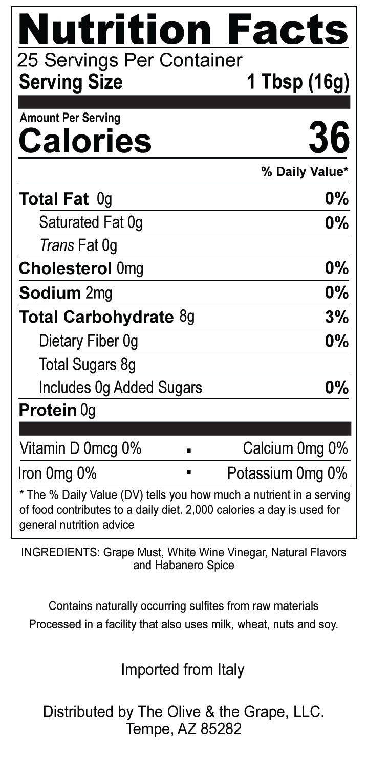 Mesquite Habanero White Balsamic 375mL
