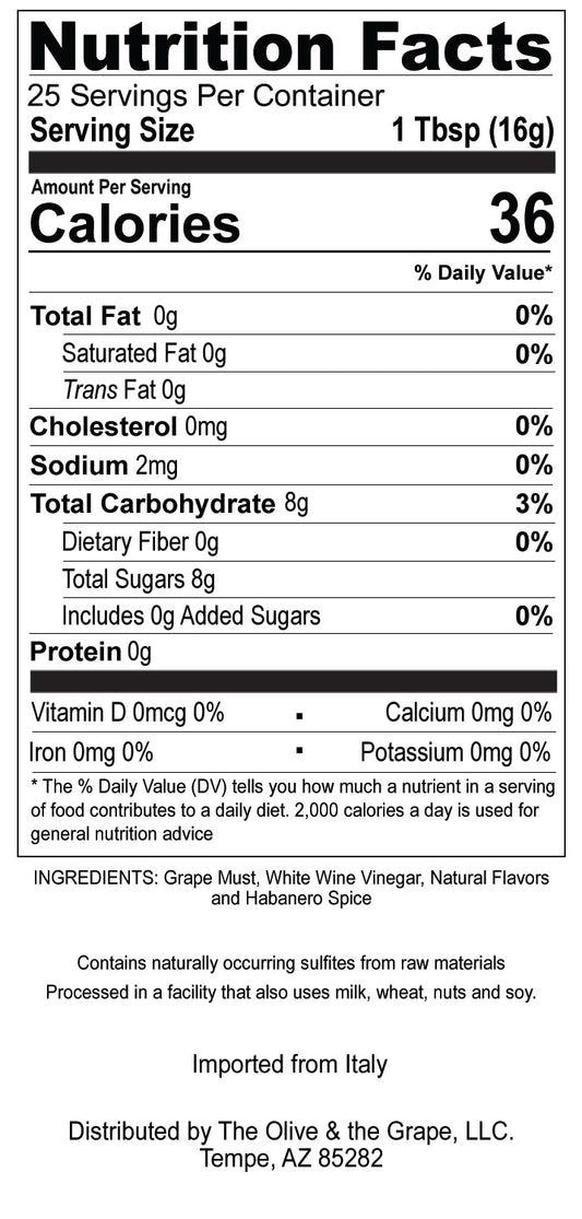 Mesquite Habanero White Balsamic 375mL