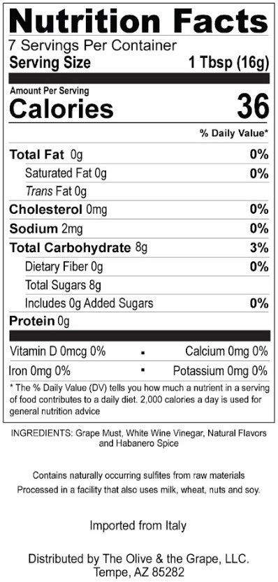 100mL Mesquite Habanero White Balsamic