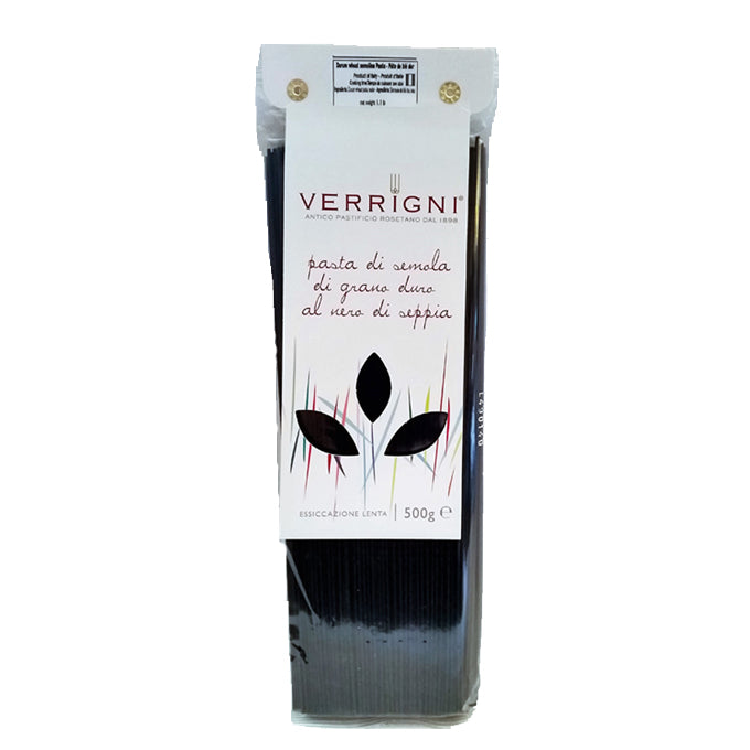 Verrigni Dry Pasta: Squid Ink Spaghetti 500gr