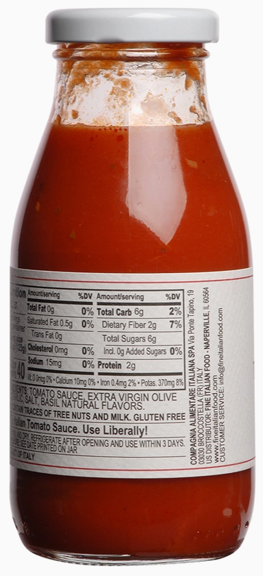 Mantova Tomato Basil Sauce, 8.8 oz.