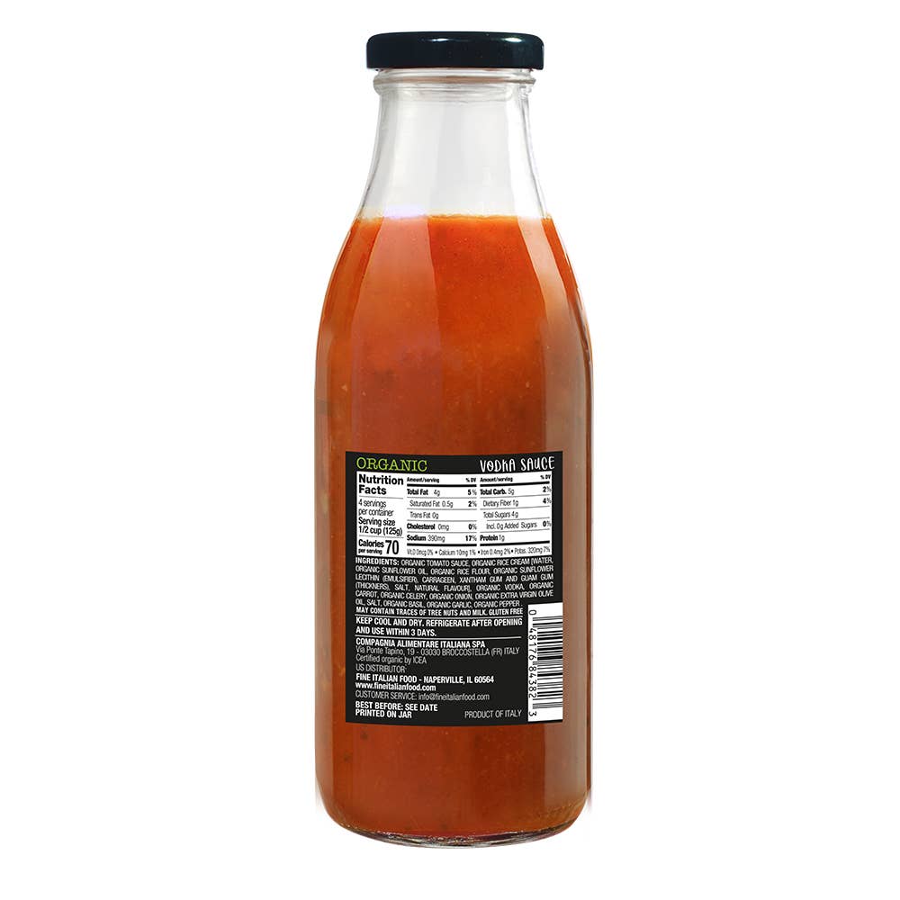 Mantova Organic Vodka Sauce, 17.6 oz.