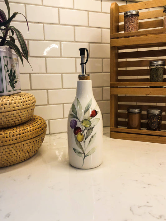 Oil & Vinegar Cruet - Olive Wreath