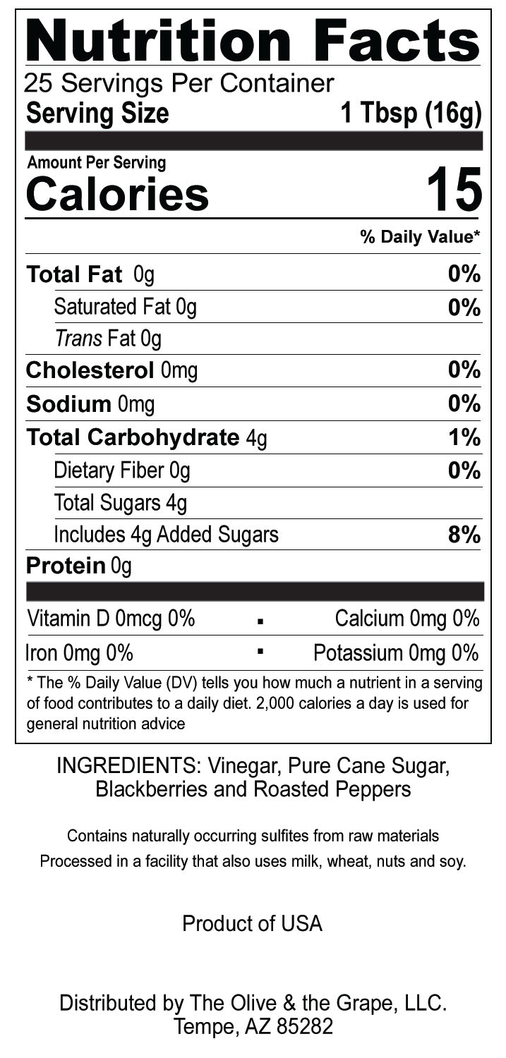 Blackberry Roasted Pepper Fruit Vinegar 375mL