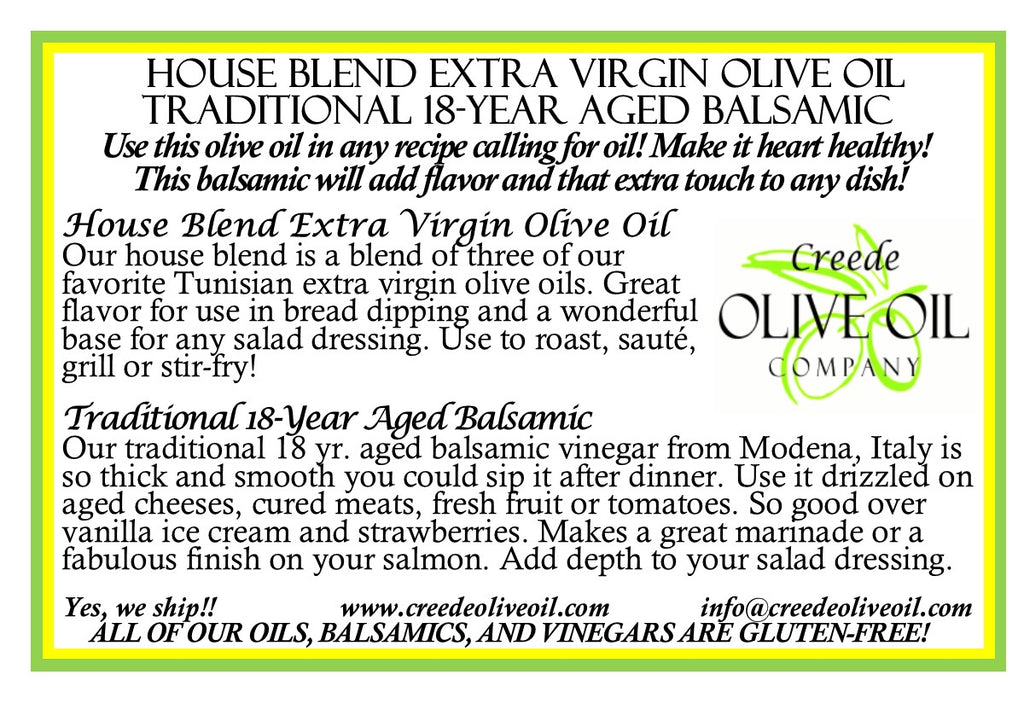 **SPECIAL GIFT DUO - Traditional 18 Year Balsamic & House Blend Extra Virgin Olive Oil WITH GIFT BOX