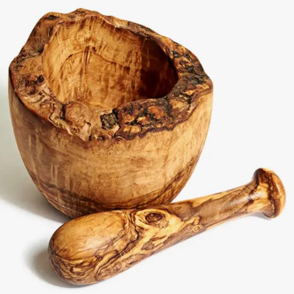 Free Form Olive Wood Mortar & Pestle