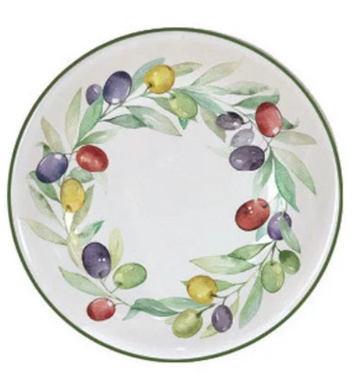 Round Dip Bowl - Olive Wreath