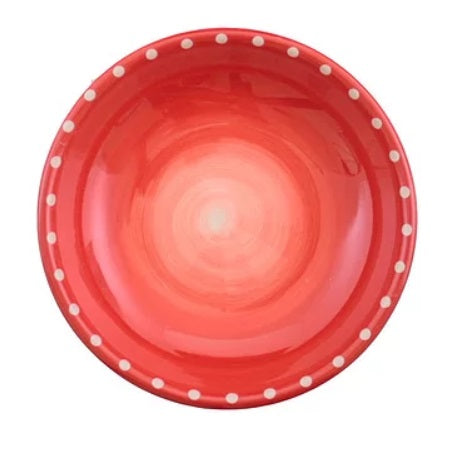 Small Round Dip Bowl - Red with Dots